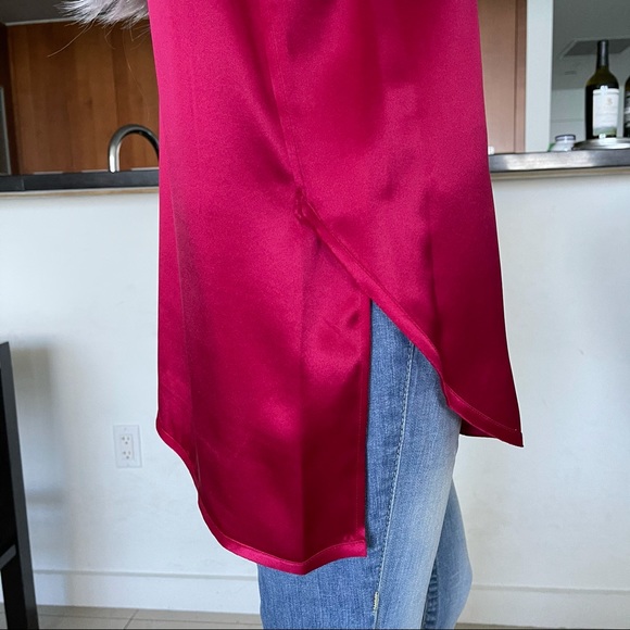 Vince. Gorgeous Fuchsia Silk High-Low Tank Top - Picture 5 of 11